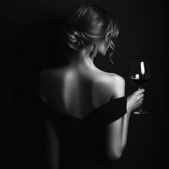 Tapete - Frau - Wein - Kleid