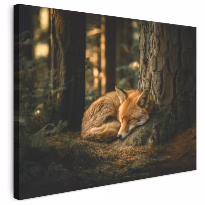 Leinwandbild - Fuchs - Wald - Schlaf