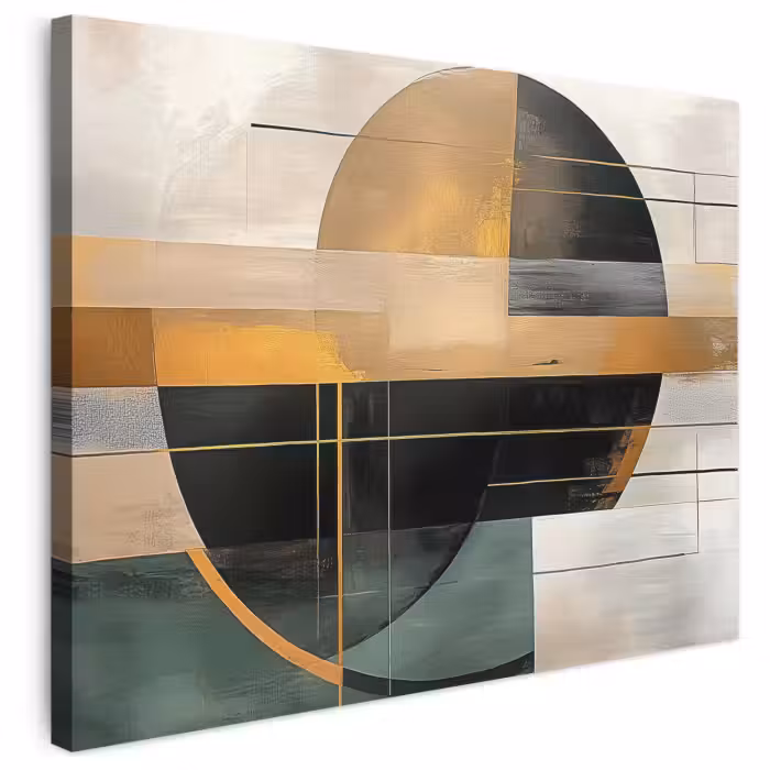 Leinwandbild - Abstrakt - Gold - Bronze - Grün - Formen - Modern