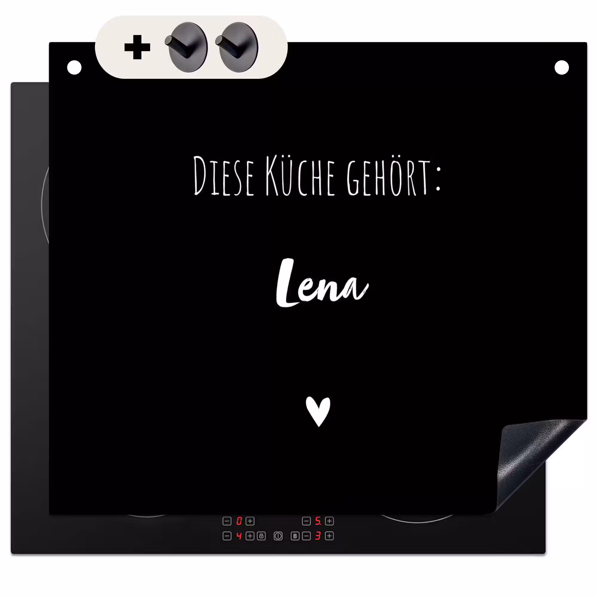 2 in 1 Personalisierbare Herdabdeckplatte - Diese Küche gehört zu