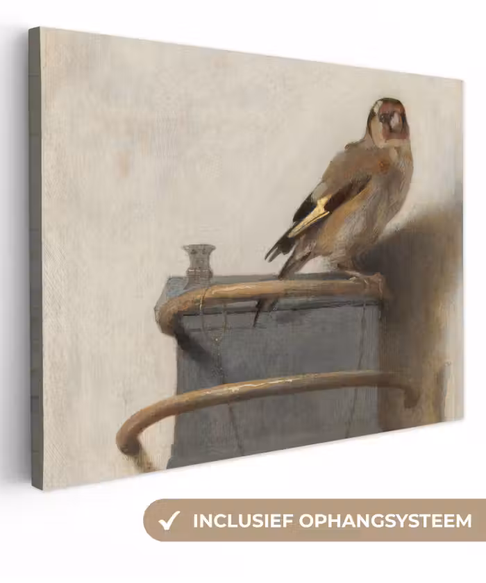 Leinwandbild - Der Stieglitz - Carel Fabritius