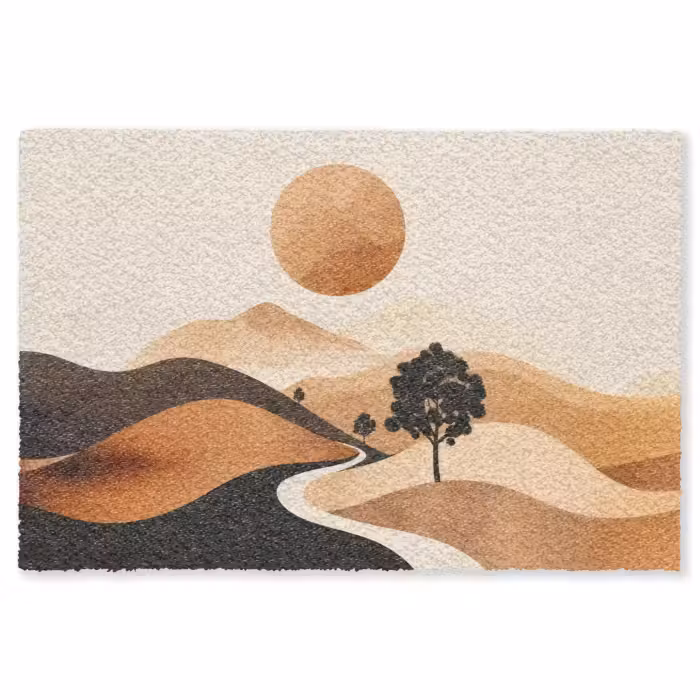 Fußmatte - Sonne - Hügel - Baum - Abstrakt