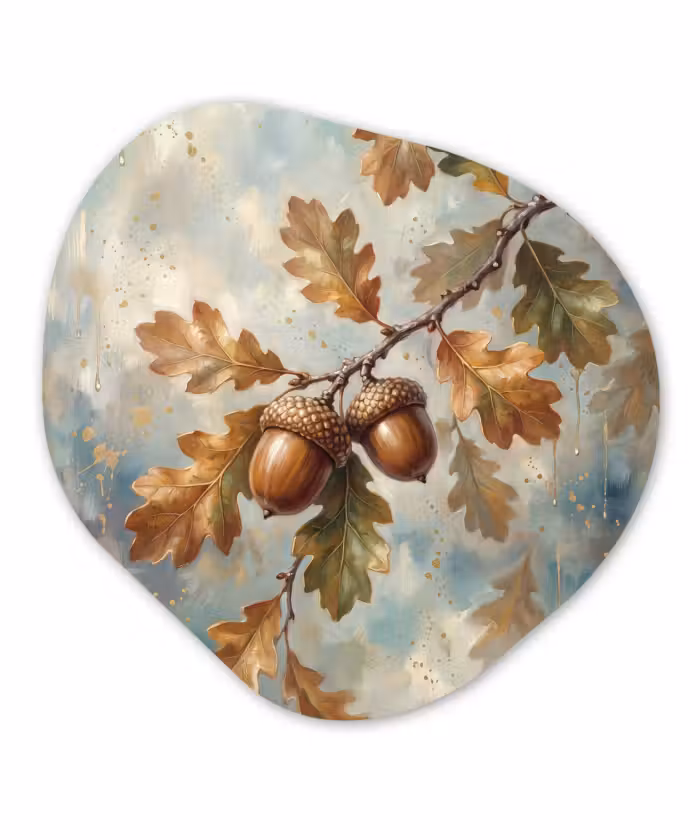 Glasbild Organische Form - Herbst – Blätter – Baum