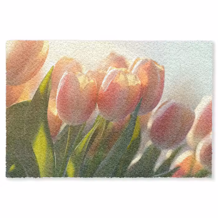 Fußmatte - Tulpen - Rosa - Sonnenstrahlen