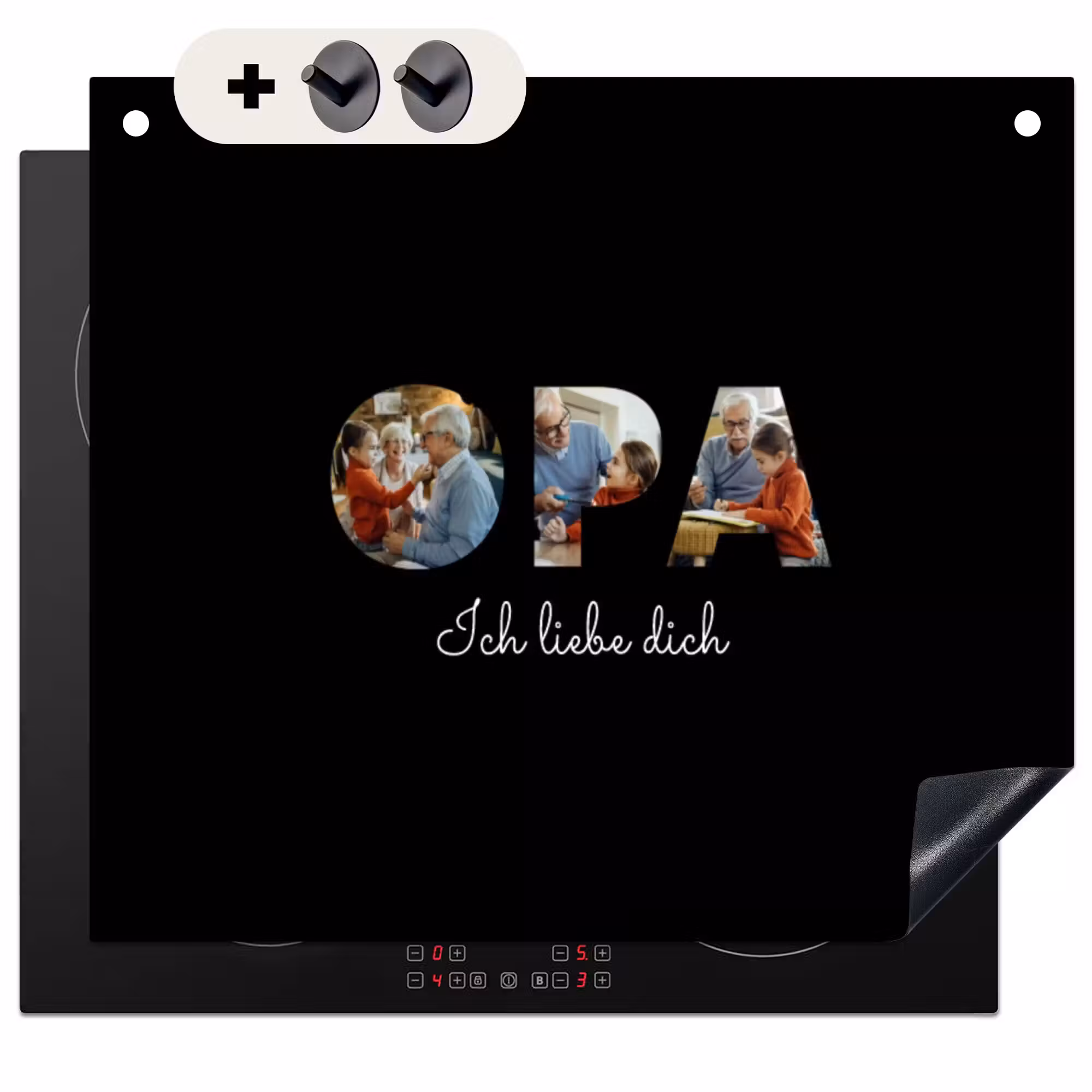 2 in 1 Personalisierbare Herdabdeckplatte - Opa Mit Fotos
