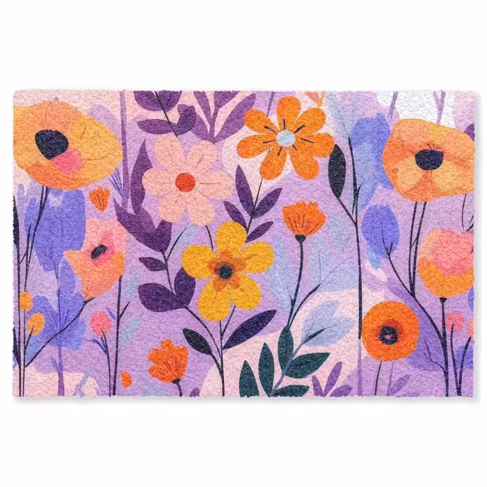 Fußmatte - Blumen - Bunt - Blätter