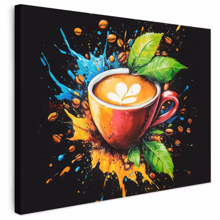 Leinwandbild - Kaffee - Graffiti - Trinken - Abstrakt