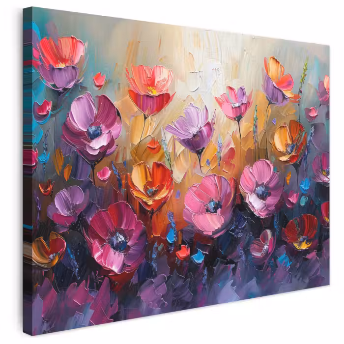 Leinwandbild - Blumen - Botanisch - Kunst - Rosa - Natur