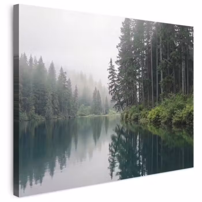 Leinwandbild - Berge - See - Wald