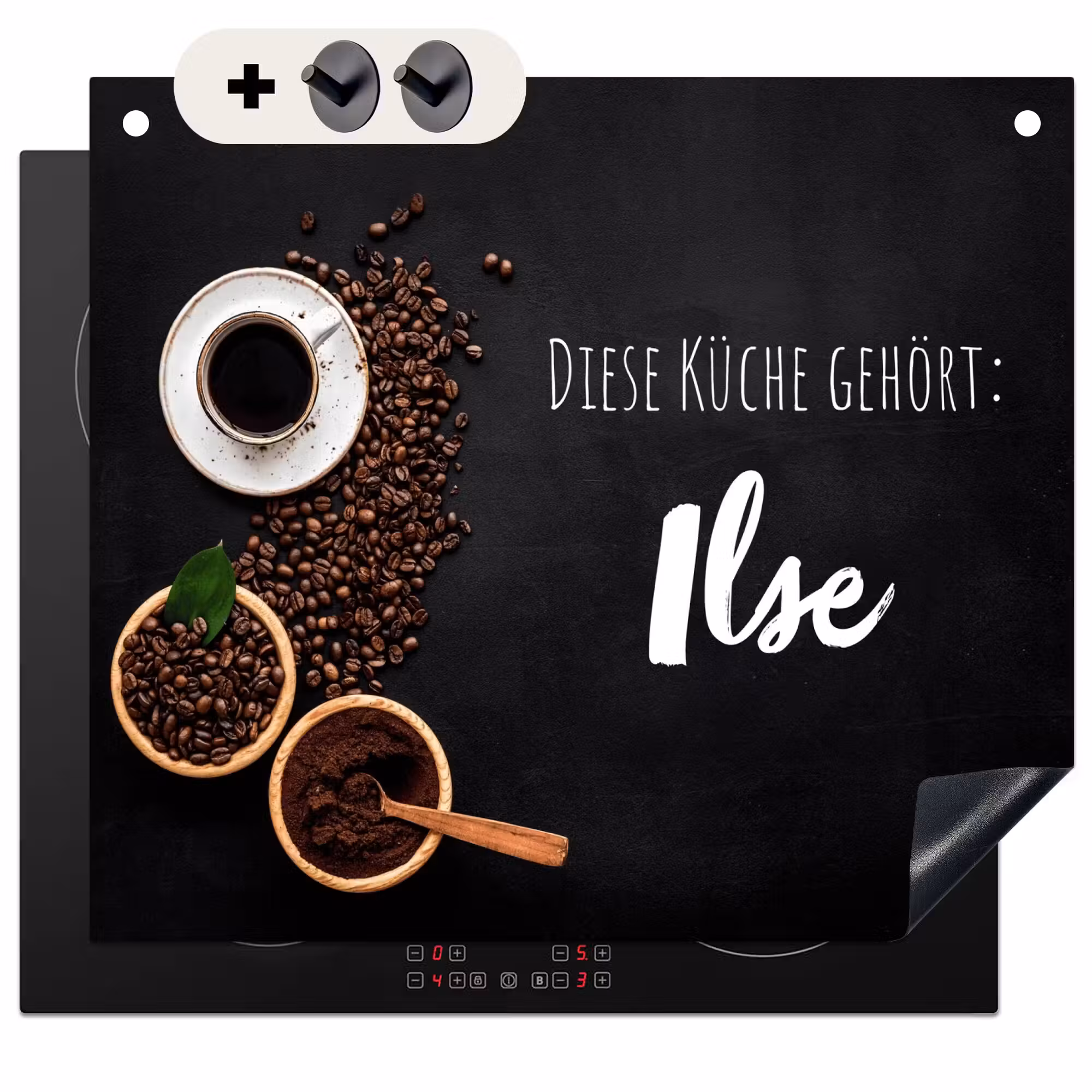 2 in 1 Personalisierbare Herdabdeckplatte - Kaffee