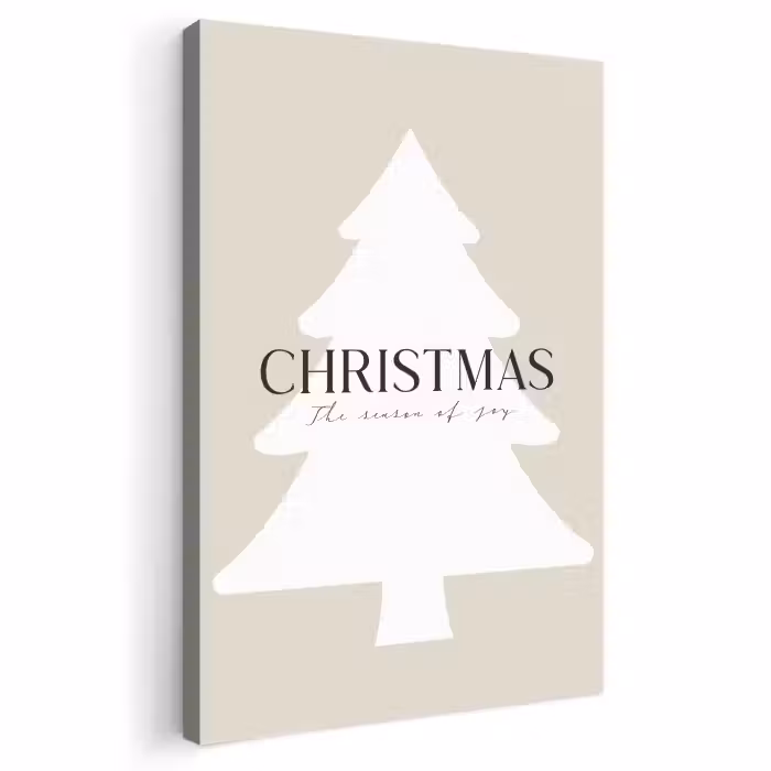 Leinwandbild - Weihnachtsbaum - Japandi - Weihnachten - Beige