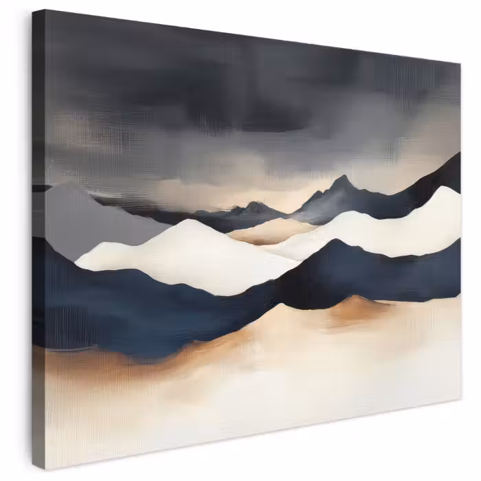 Leinwandbild - Berge - Dunkelblau - Landschaft