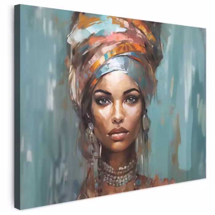 Leinwandbild - Frau - Kunst - Schmuck - Porträt