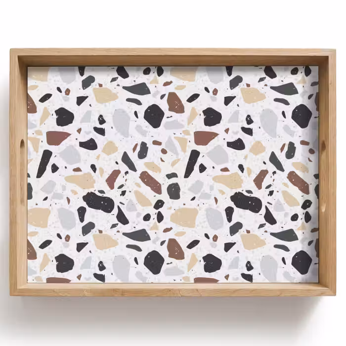 Tablett - Terrazzo - Muster - Bunt - Lehm