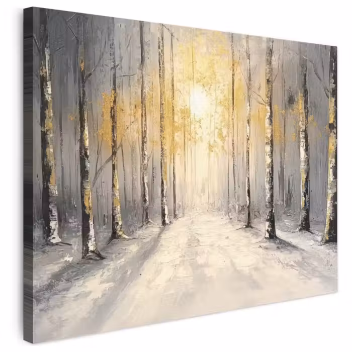 Leinwandbild - Winter - Abstrakt - Schnee - Natur - Sonne