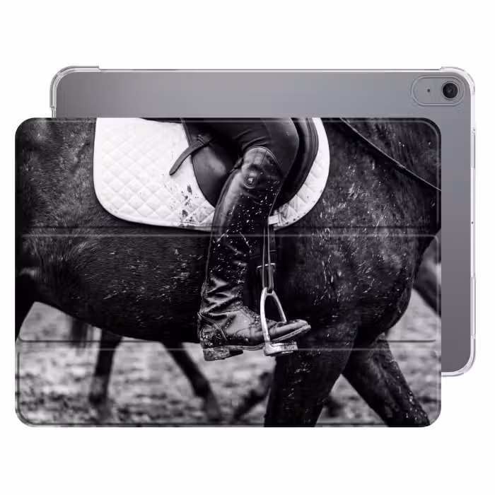 iPad-Hülle - Pferd - Sport - Schwarz - Weiß