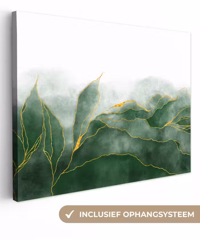 Leinwandbild - Marmor - Grün - Luxus - Gold - Marmoroptik