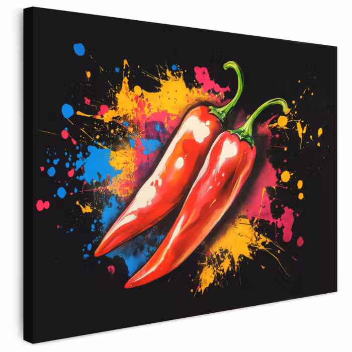 Leinwandbild - Pfeffer - Graffiti - Farbe - Abstrakt - Modern - Farbenfroh