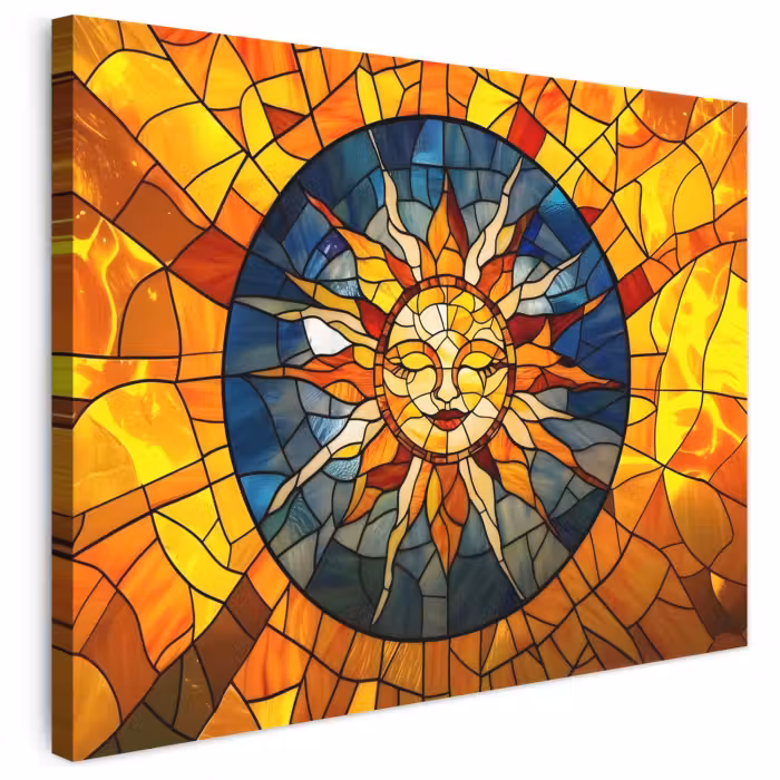 Leinwandbild - Mosaik - Sonne - Gelb - Kreis