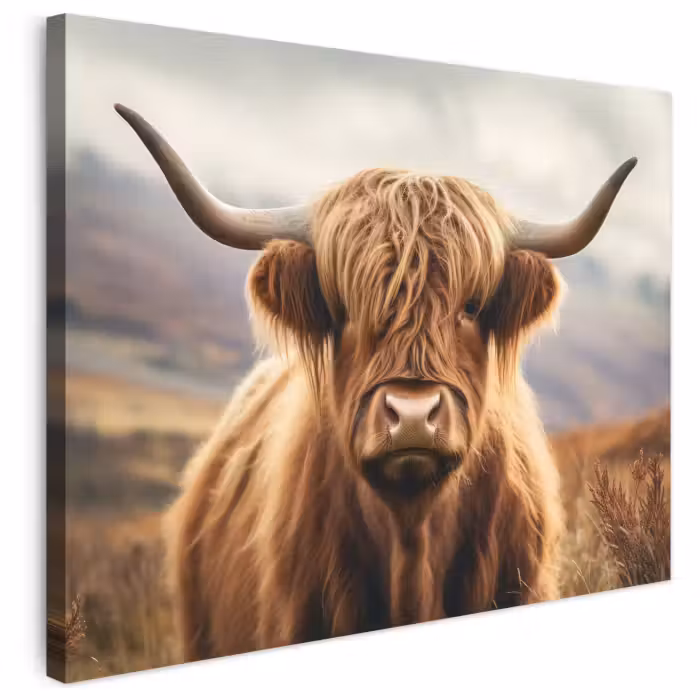 Leinwandbild - Schottische Highlander - Landschaft - Tier