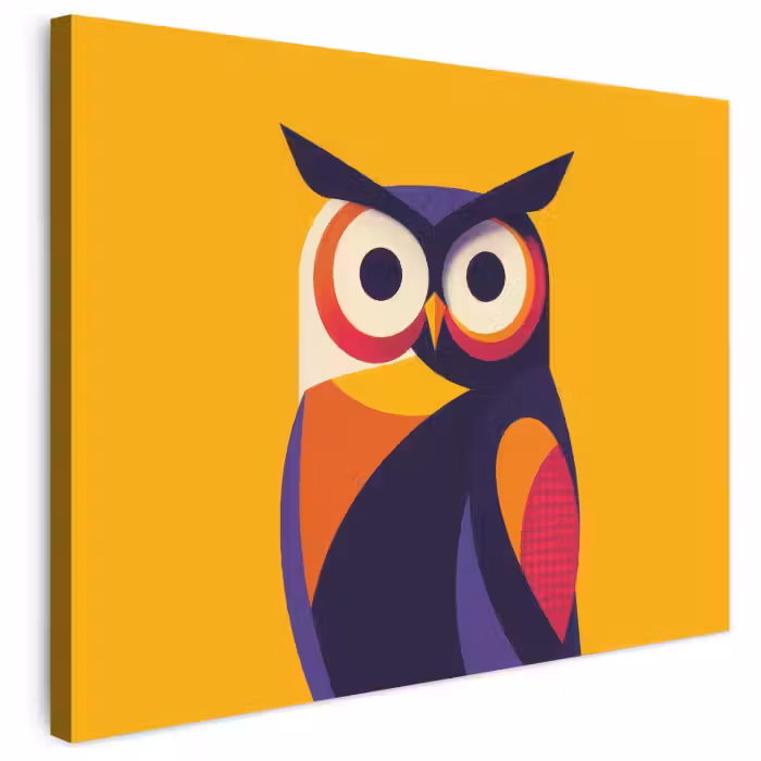 Leinwandbild - Eule - Grafik - Bunt - Augen