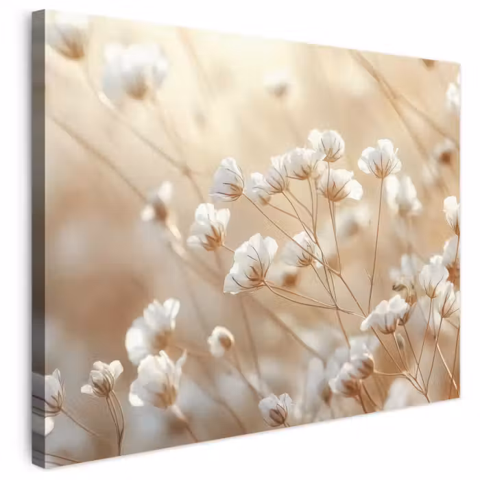 Leinwandbild - Wild - Blumen - Weiß