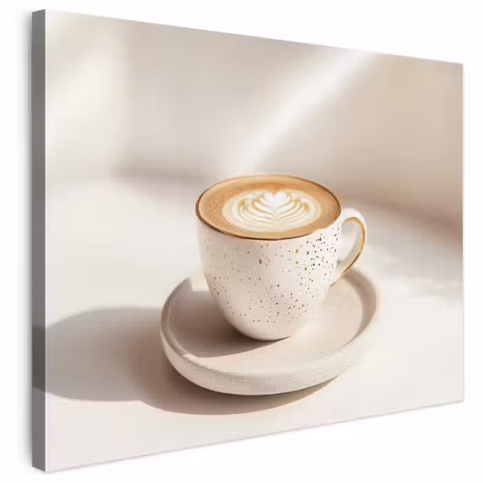Leinwandbild - Cappuccino - Schaumstoff - Schale - Beige