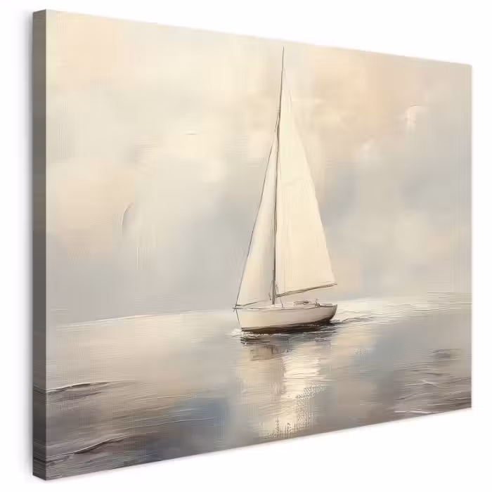 Leinwandbild - Segelschiff - Meer - Bewölkt