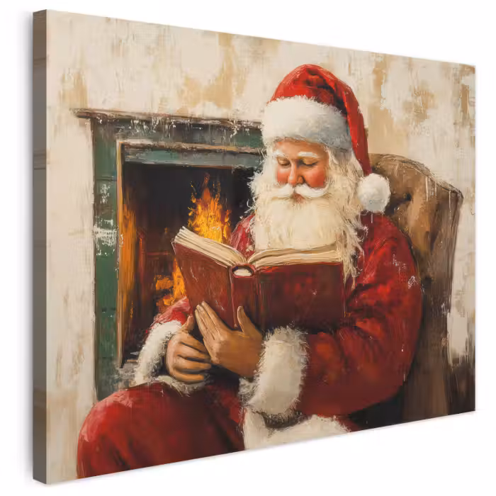 Leinwandbild - Weihnachten - Weihnachtsmann - Winter - Open Fireside