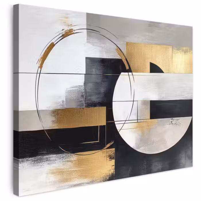 Leinwandbild - Abstrakt - Gold - Silber - Formen - Ästhetik