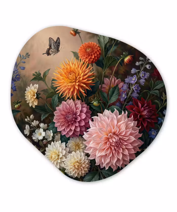 Glasbild Organische Form - Blumen – Garten – Natur