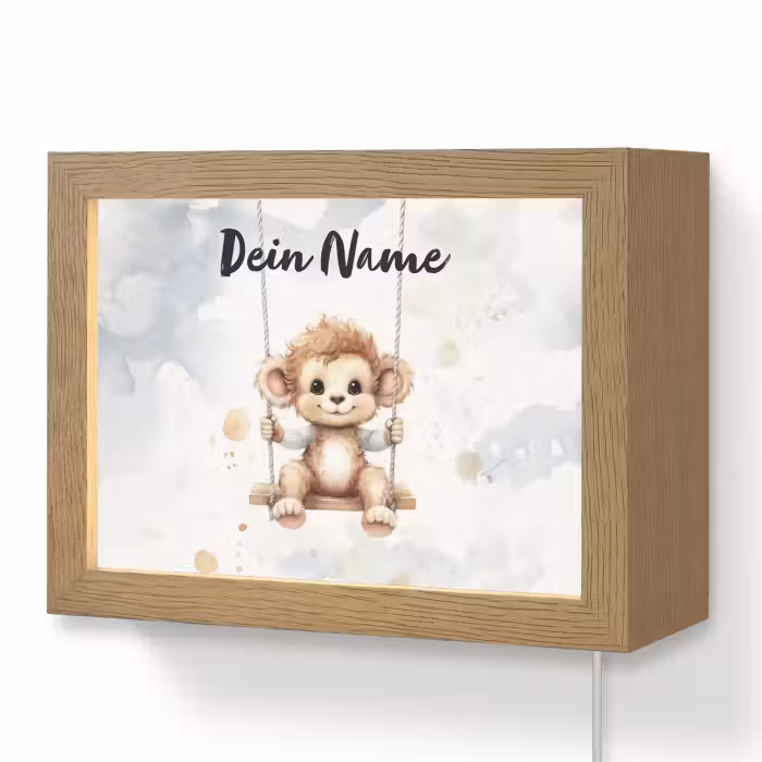 Lightbox - Wandlampe Kinderzimmer mit Namen - Affe - Tier - Kinder