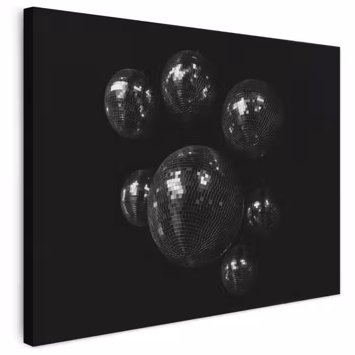 Leinwandbild - Disco-Kugeln - Minimalistisch - Schwarz