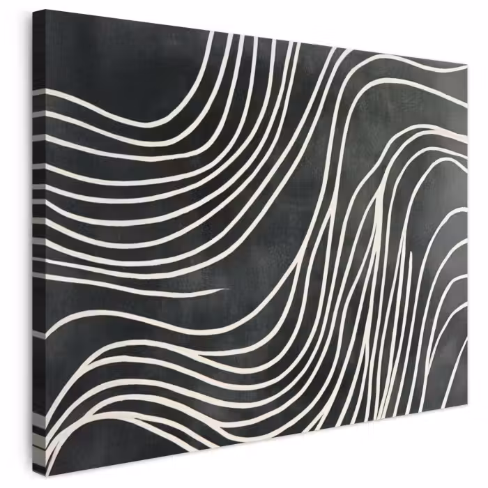 Leinwandbild - Linien - Muster - Abstrakt - Weiß