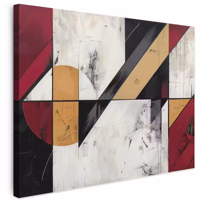 Leinwandbild - Modern - Abstrakt - Geometrisch - Rot - Industriell