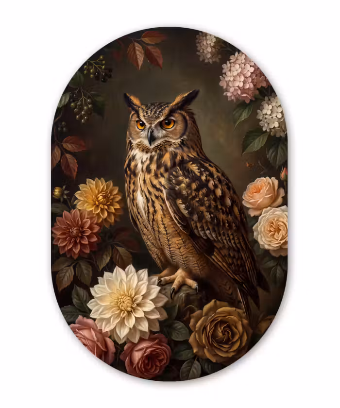 Glasbild Oval - Vogel – Tiere – Kunst