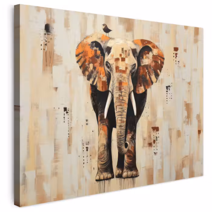 Leinwandbild - Elefant - Rüssel - Mosaik - Abstrakt
