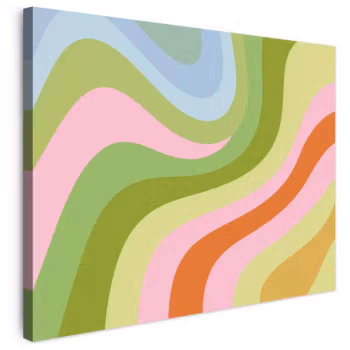 Leinwandbild - Linien - Pastelltöne - Wellenförmig