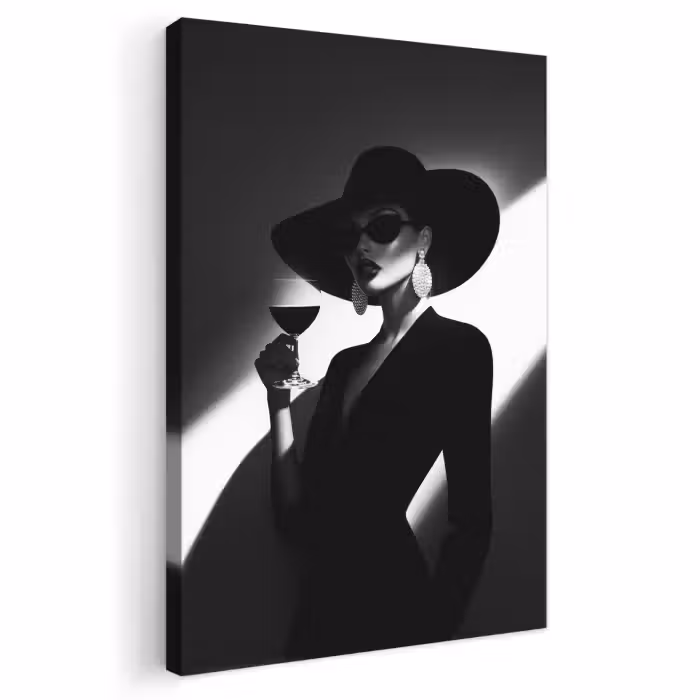 Leinwandbild - Frau - Wein - Chic
