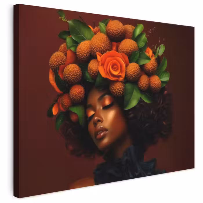 Leinwandbild - Frau - Lychee - exotisch