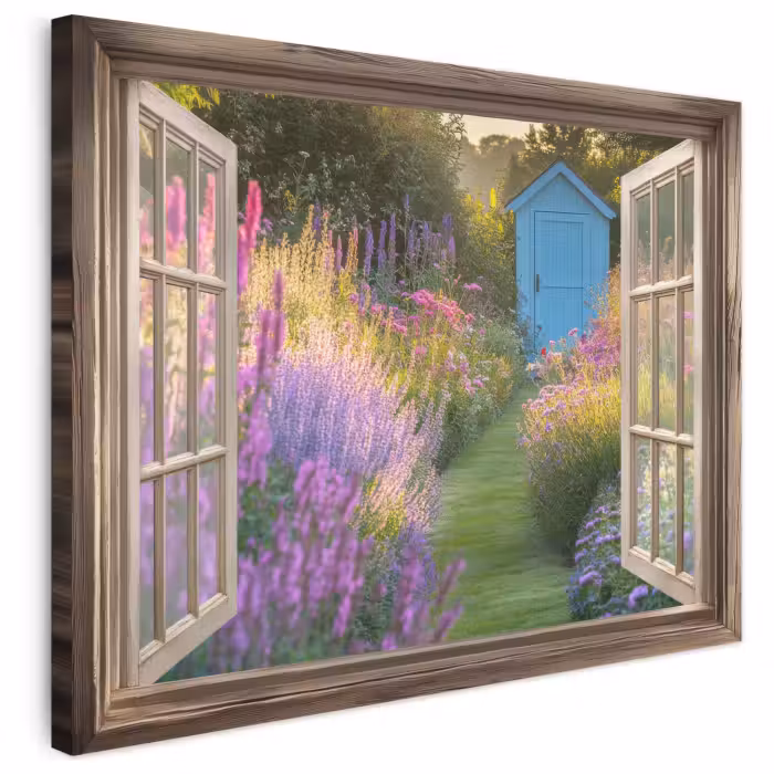 Leinwandbild - Durchsichtig - Blumen - Fenster - Natur