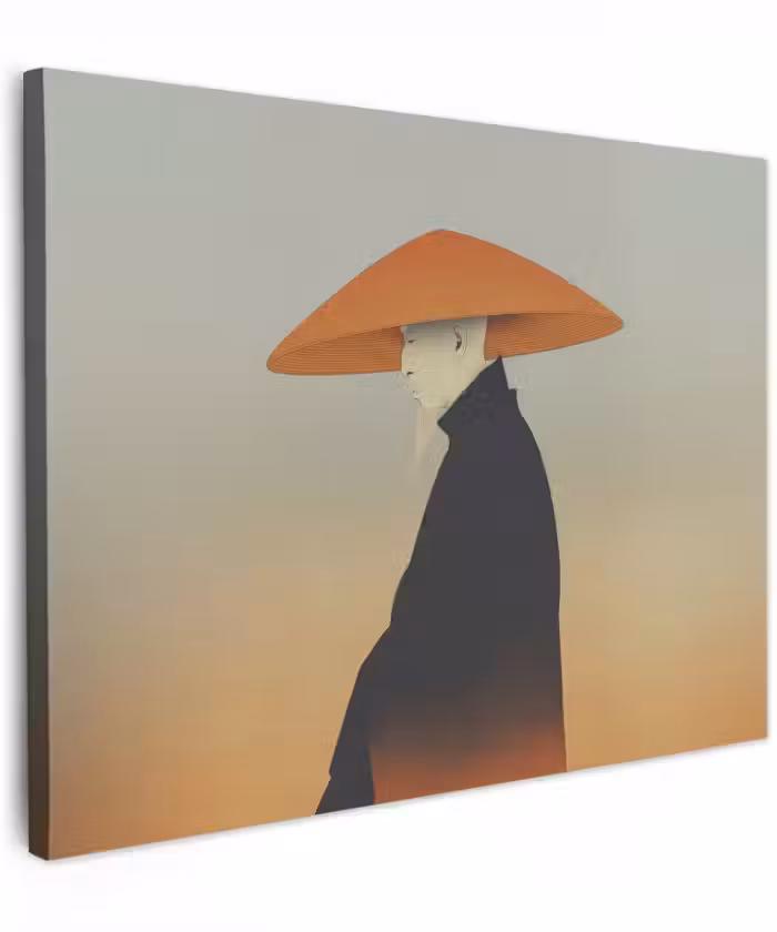 Leinwandbild - Minimalistisch - Scherenschnitt - Orange