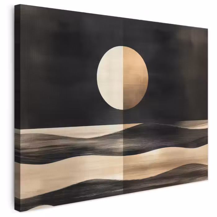 Leinwandbild - Mond - Kreis - Gold