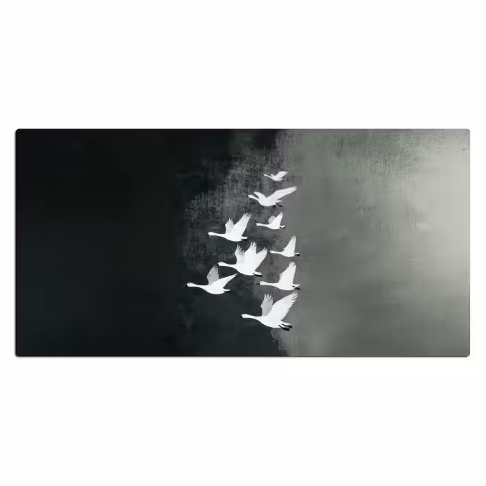 Schreibtischunterlage - Vogel - Japandi - Grün