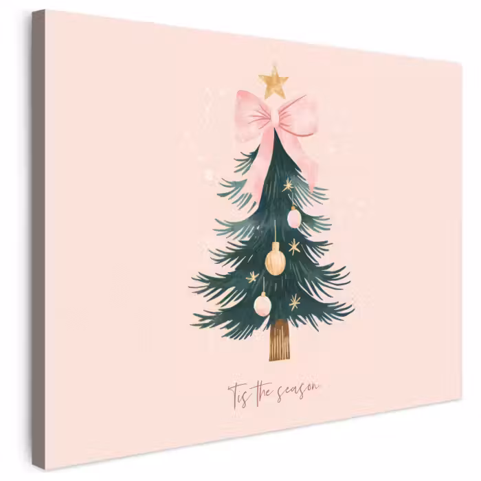 Leinwandbild - Weihnachtszeit - Weihnachtsbaum - Rosa