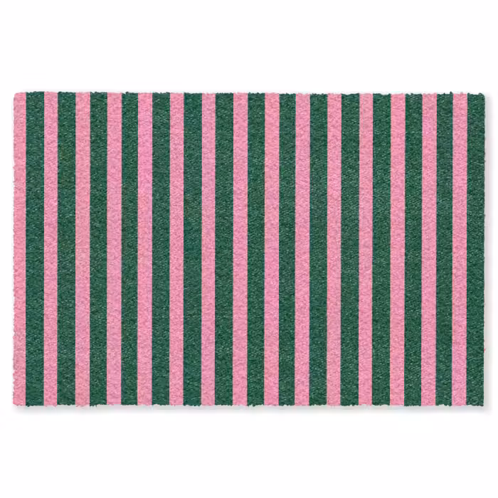 Fußmatte - Vertikale Streifen - Grün - Rosa
