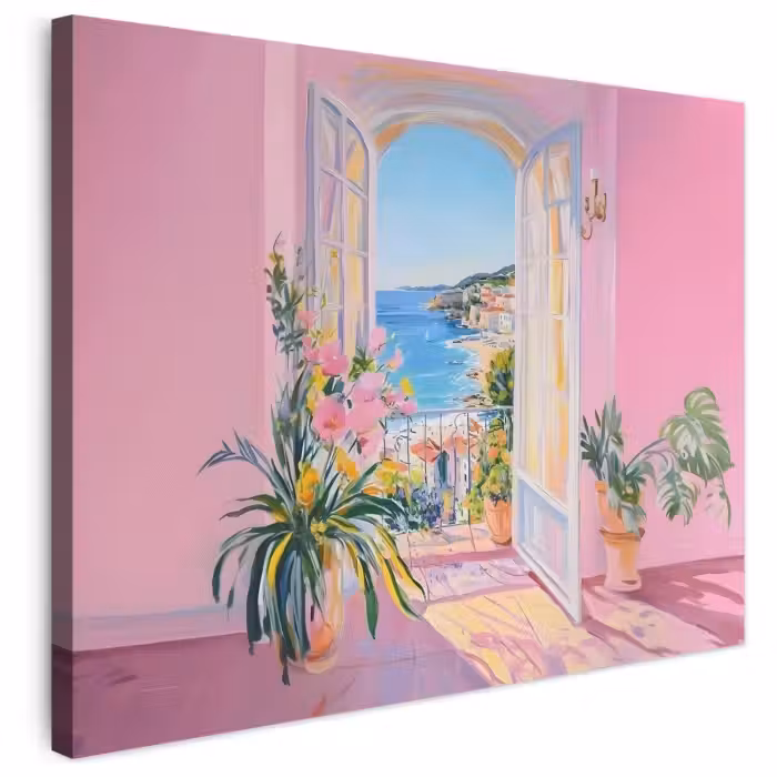 Leinwandbild - Rosa - Außen - Farbe