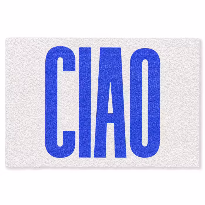 Fußmatte - Ciao - Großbuchstaben - Blau - Minimalistisch