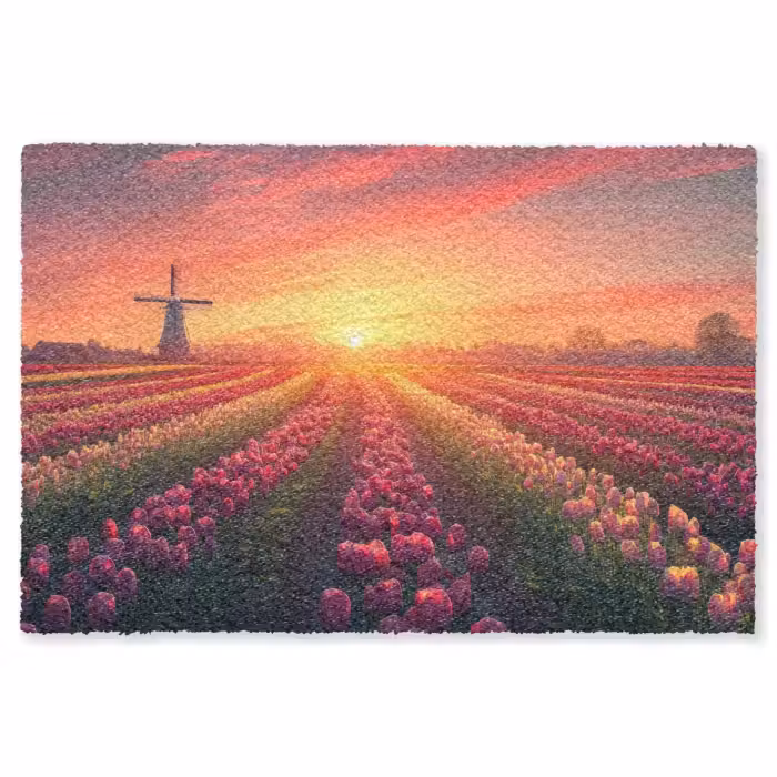 Fußmatte - Windmühle - Sonnenuntergang - Landschaft