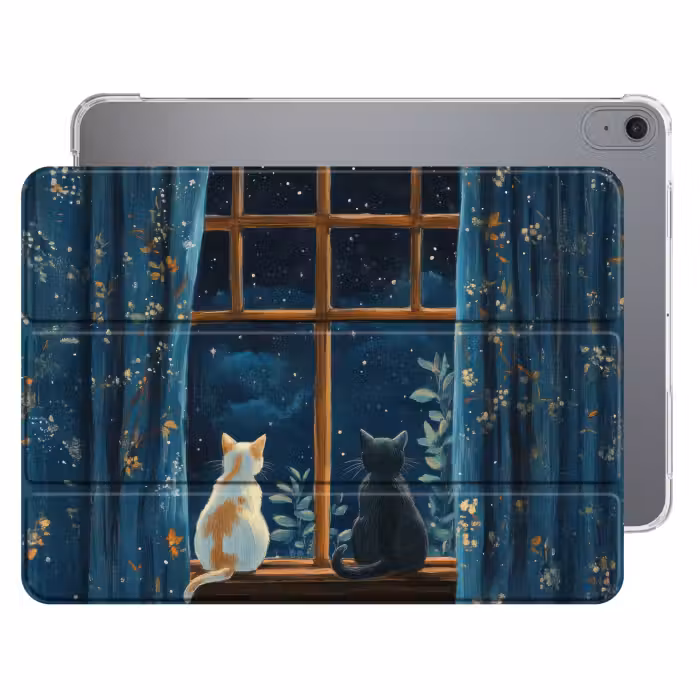 iPad-Hülle - Katze - Sternenhimmel - Blau